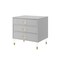 Telono High Gloss 3-Drawer Acrylic Knob/Leg Accent/Side Table Nightstand